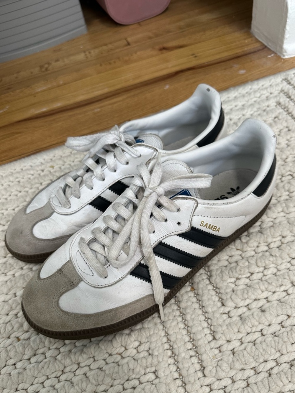 Adidas Samba Classic Leather Sneakers - White/Black/Grey